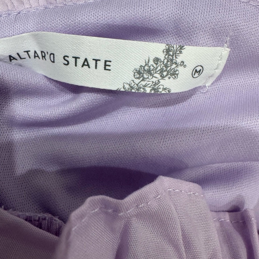 Altar'd State Lilac Smocked Crop Top - Picture 3 of 4